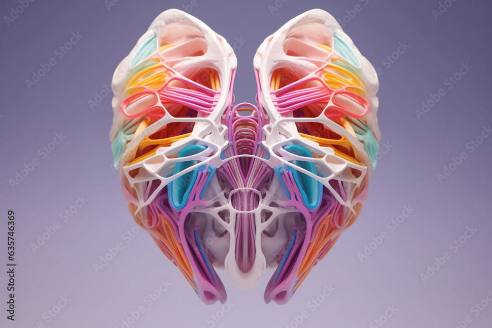 Aufkleber a popular image showcases an anatomical model of the human pelvis in a geometric-inspired style, wit