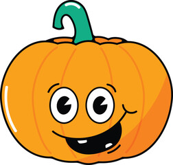 Cute spooky pumpkin ghost halloween illustration