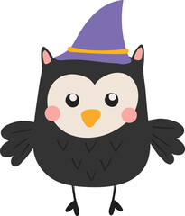 Cute spooky owl halloween illustration