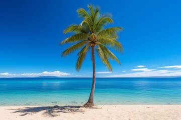 Fototapeta na wymiar palm trees on the beach Created with generative Ai