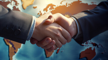 Global Business Handshake International Connections - obrazy, fototapety, plakaty