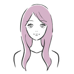 微笑む女性　イラスト