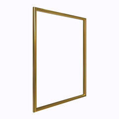 3d golden photo frame rendering, design element