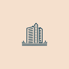 building logo, vector illustration line art