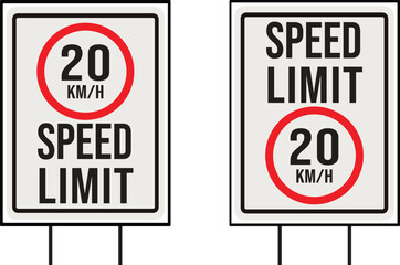 Speed limit sign design - obrazy, fototapety, plakaty