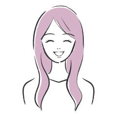 笑顔の女性　イラスト