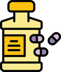 Stress reduction pills icon outline vector. Mind health. Soul spa color flat