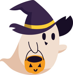 Spooky ghost spirit halloween illustration