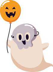 Spooky ghost spirit halloween illustration
