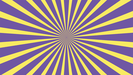 abstract sunburst purple and yellow pattern background for modern graphic design element. shining ray cartoon with colorful for website banner wallpaper and poster card decoration