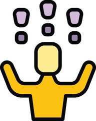 Stress reduction icon outline vector. Mind calm. Soul spa color flat