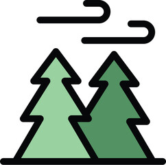 Forest wind air icon outline vector. Clean eco. Cool purify color flat