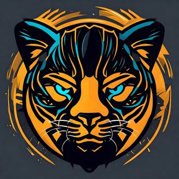 A logo for a business or sports team featuring a black panther cat that is suitable for a t-shirt graphic.