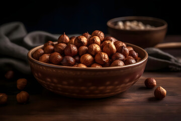 roasted hazelnuts in a bowl