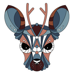 Vector image of a horned animal, consisting of geometric shapes according to the principle of the golden section. Cartoon. EPS 10