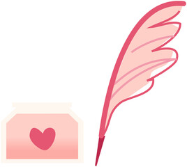 Valentine Feather Ink Icon