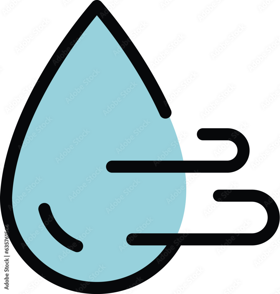 Canvas Prints Clean water drop icon outline vector. Air filter. Wind protection color flat - Canvas Prints