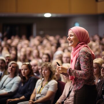 Strength and Poise: Muslim Woman's Impactful Auditorium Talk