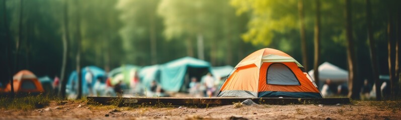 Camping concept banner