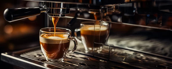 Foto op Plexiglas Coffee machine pouring coffee  © fotogurmespb