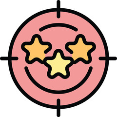 Review target icon outline vector. Online report. Business service color flat