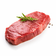 Steak filet isolated on white background top view 