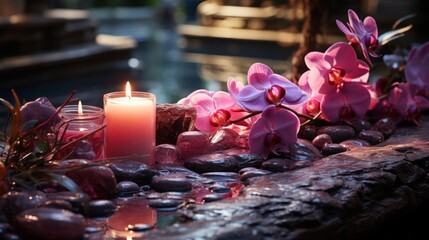 Enchanting & Serene: Unveiling the Alluring Essence of Candlelight, Flowers, and Romance, generative AI