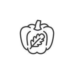 Pumpkin carving line icon