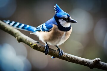 blue jay perched on a branch