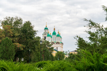 Astrakhan, Russia. Cathedral of the Assumption of the Blessed Virgin. The territory of the Astrakhan Kremlin