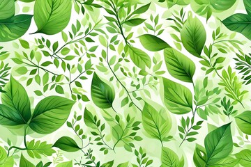 Green leaves natural background. Generative AI