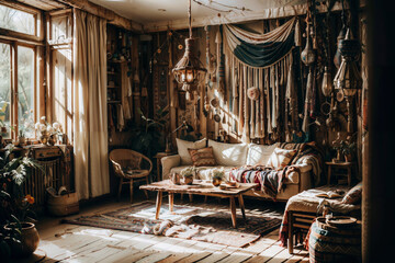 boho living room.