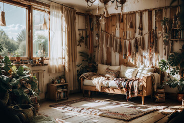 boho living room.