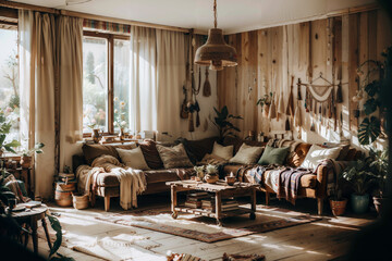 boho living room.
