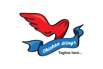 Vintage Chicken Wings icon logo design. Vector Illustration. 