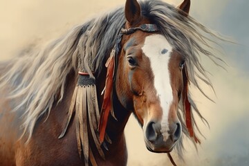 close-up photo of a western horse - Powered by Adobe