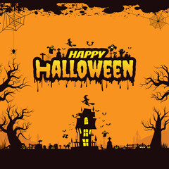 Happy halloween background, Halloween vector illustration.	
