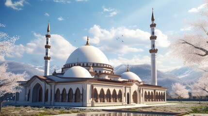 Fototapeta na wymiar Edebali mosque in Kirikkale province Turkey 02.04.2020 generative ai