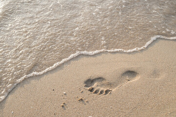 footprints on the sand