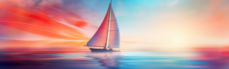 Sailing sport banner - obrazy, fototapety, plakaty