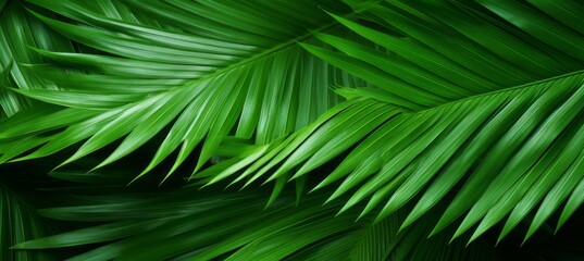 Palm leaves texture background. Decoration leaves plant. Generative AI technology.	
