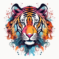 tiger head theme design illustration
