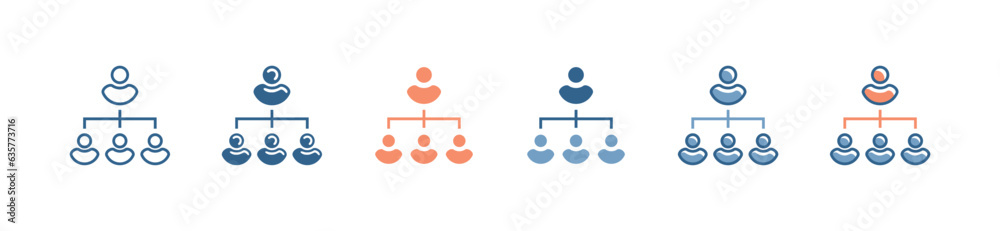 Poster organization management icon vector. structure hierarchy diagram team people chart symbol illustrati