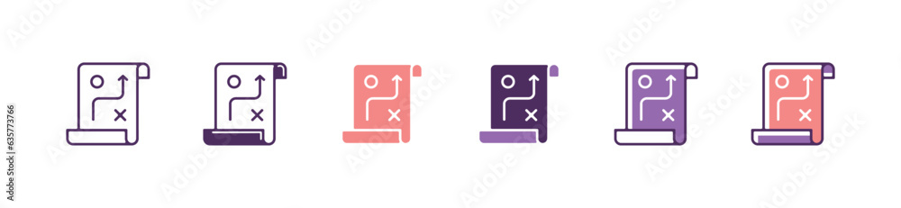 Aufkleber business strategy document planning icon vector goal to action objective work solution analysis symbol illustration for web and app