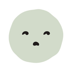 Bored face flat illustration