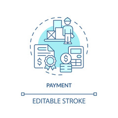 2D editable payment thin line icon concept, isolated vector, blue illustration representing vendor management.