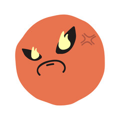 Angry face flat illustration