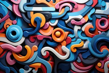 Obraz premium Urban Graffiti Fusion Abstract patterns - abstract background composition