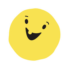 Amused face flat illustration