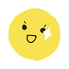 Confident face flat illustration